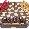 Medieval Times Crusades Chess Set Hand Painted Red Green Busts Pieces 4