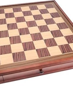 Deluxe Wooden Chess Board with Storage Drawers Camphor Wood 19 inch 2