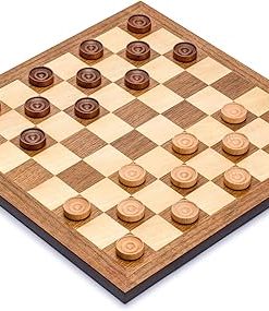Husaria Reversible Checkers and Draughts Wooden Game Set 10×10 8×8 2