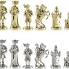Greek Roman Army Large Chess Set Brass Nickel Without Chess Board 4