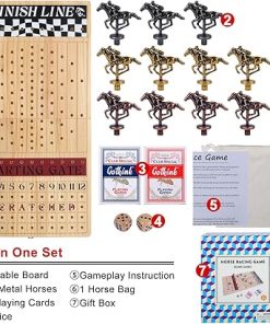 Premium 23 Inch Horse Race Board Game with Wooden Box and Accessories 2