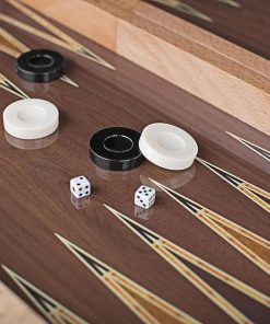 LaModaHome Premium Wooden Backgammon Set for Family Fun and Travel 2