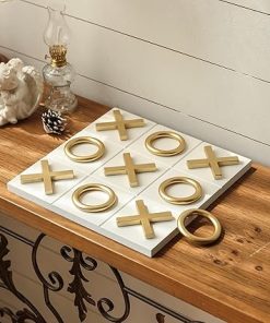 Nikky Home 12×12 Inch Tic Tac Toe Wooden Game Board for Family Fun 2