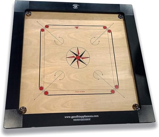 Taj Deluxe 12mm Carrom Board with Coins Striker and Powder Included
