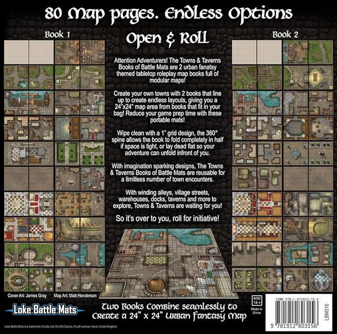 Loke Towns and Taverns Books of Battle Mats Black Edition 2 Loke Towns and Taverns Books of Battle Mats Black Edition - Image 2