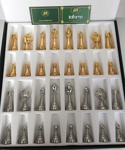 New Gold and Silver Staunton Chess Set Made in Italy 70G 2