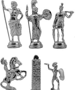 Large Handmade Metal Chess Pieces Ancient Greece King 11 cm Set 2