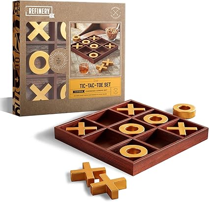 Refinery Solid Wood Tic-Tac-Toe Board Game for Family Fun Refinery Solid Wood Tic-Tac-Toe Board Game for Family Fun