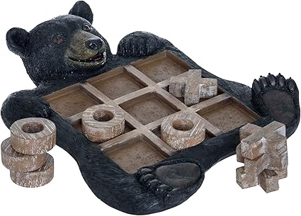 Pine Ridge Black Bear Tic Tac Toe Tabletop Game Rustic Home Decor 2 Pine Ridge Black Bear Tic Tac Toe Tabletop Game Rustic Home Decor - Image 2