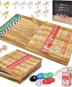 Large Horse Racing Game with 11 Metal Horses and Accessories for Fun
