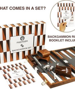 Classic 15 Inch Backgammon Set for Adults and Kids with Case 2