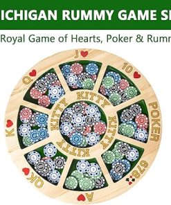Giant Michigan Rummy Deluxe Board Game Set with Wooden Board and Chips 2