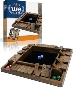 WE Games 14 Inch Wooden Shut The Box Board Game for 1-4 Players