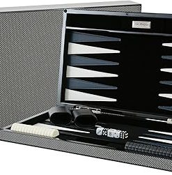 Luxury Carbon Fiber Backgammon Set with Velvet Inlay by Vive Designs