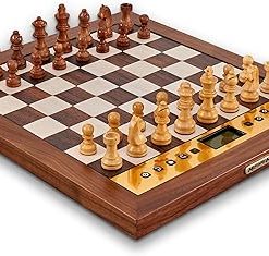 Advanced AI Chess Board with Real Wood Pieces and LCD Display