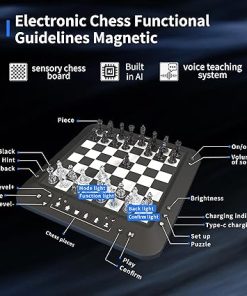 Electronic Chess Set with Battery and LEDs for Play and Practice 2