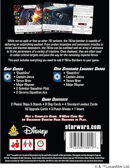 Star Wars X-Wing 2nd Edition TIE/sa Bomber Expansion Pack for Strategy 2 Star Wars X-Wing 2nd Edition TIE/sa Bomber Expansion Pack for Strategy - Image 2
