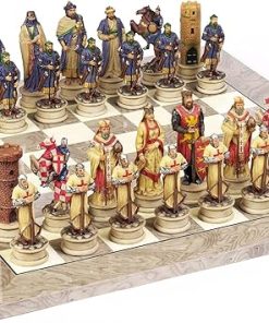 Large Crusade Chessmen and Greenwich Board from Spain King 4.5 Inch 2