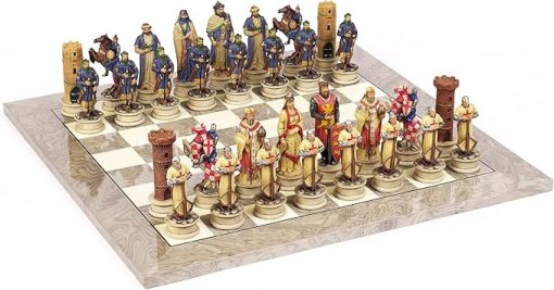 Large Crusade Chessmen and Greenwich Board from Spain King 4.5 Inch - Image 2