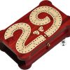 2 Track Wooden Cribbage Board in Blood Wood and Maple with Storage