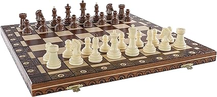 Handmade 21 Inch Wooden Chess Set with Vintage Dubrovnik Chessmen Handmade 21 Inch Wooden Chess Set with Vintage Dubrovnik Chessmen