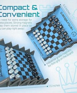 Magnetic 6 Inch Chess Set with 2 Extra Queens Portable Travel Game 2