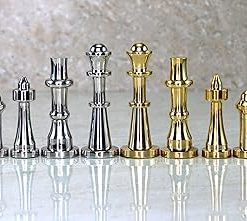 StonKraft Brass Chess Pieces Set with 3.5 Inch King Height 2