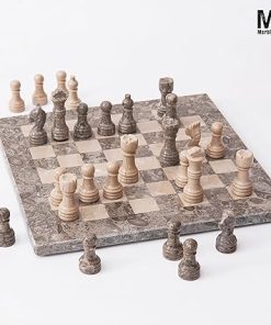 Handmade 10 Inch Marble Chess Set with Storage Box and Extra Queens 2