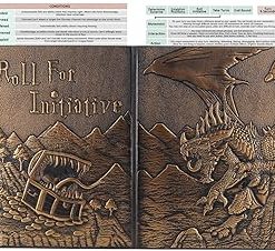 DND Faux Leather Dungeon Master Screen with Initiative Combat Trackers 2