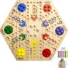 Aggravation Wooden Board Game for 2 to 6 Players with Marbles and Dice