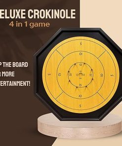 Deluxe 4-in-1 Crokinole Board Game Set for Family Fun and Friends 2