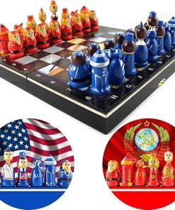 Cold War Chess Set American vs Soviet Army Board Game for Adults