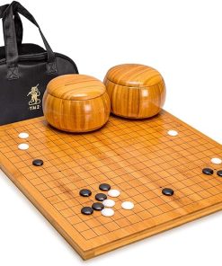 Bamboo Go Game Set with Melamine Stones and Bowls 19×19 and 13×13