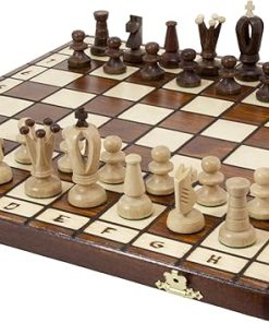 Wegiel Handmade Royal 36 European Chess Set with 14.2 Inch Wooden Board
