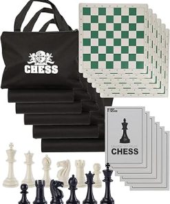WE Games Tournament Chess Set with 34 Pieces, Vinyl Board, Storage Bag