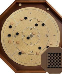 30 Inch Crokinole Board Game and 2 in 1 Checkers Playing Surface