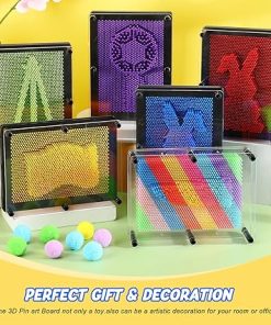 Jenaai 8 Pack 3D Pin Art Toy Colorful Large 6 x 8 Inch Gift Set 2