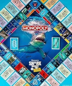 Monopoly Shark Week Predators of the Deep Game for Family Fun 2