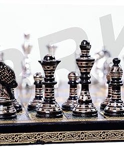 Large Brass Chess Set for Adults Hand-Carved Collectible Game Pieces
