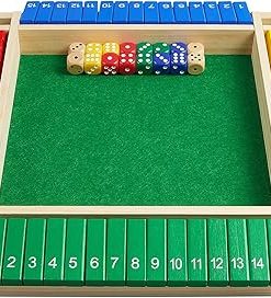 Upgrade Shut The Box Dice Game for 1-4 Players Wooden Board Game 2