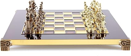 Greek Roman Army Chess Set Brass Copper with Red Board 2 Greek Roman Army Chess Set Brass Copper with Red Board - Image 2