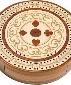 Palm Royal Handicrafts Wooden Cribbage Board Padauk Maple with Storage