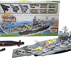 Toy Aircraft Carrier with Warplanes and Submarine Combo 18 Fighter Jets