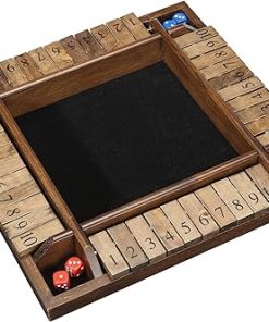 WE Games Four Player Shut The Box Dice Game and Classic Checkers Set 2