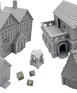 Paintable Miniature Town Building Terrain for D&D and RPG Games