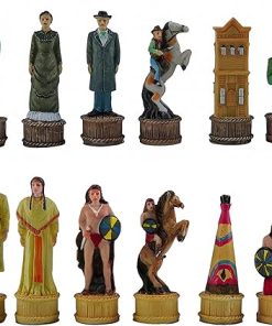 American West Chessmen and Greenwich Street Chess Board from Spain 2