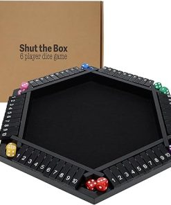 Shut The Box Game for 6 Players – Portable Wooden Dice Game 2