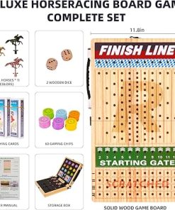 Horse Racing Board Game with Cards Dice Metal Horses and Poker Chips 2