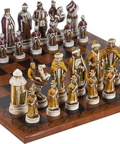 Tzar Ivan The Great Chessmen with Georgio Leatherette Chess Board 2