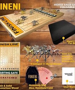Horse Racing Game for Adults with Foldable Board and Luxurious Metal Horses 2